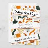 Boho westerne QR code woestijn cowboy cactus stier Save The Date (Voorkant / Achterkant)