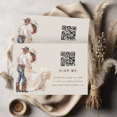 Boho Westerne Ranch Wedding QR Code RSVP-kaart RSVP Kaartje