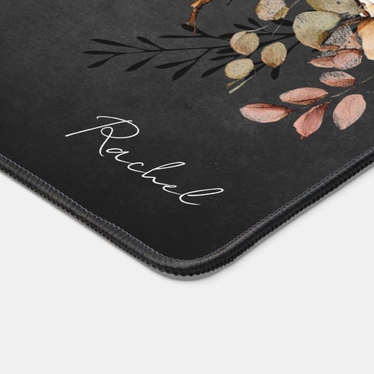 Boho Westerne Stijl Waterverf Bloemen Monogram Bureaumat (Hoek)