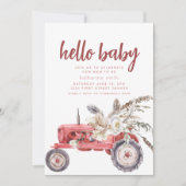 Boho Westerne Tractor Thema Baby shower Uitnodigin Kaart (Voorkant)
