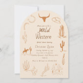 Boho Westerne wilde westerne Cowboy Vrijgezellenfe Kaart (Voorkant)