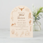 Boho Westerne wilde westerne Cowboy Vrijgezellenfe Kaart (Staand voorkant)