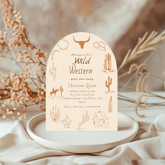 Boho Westerne wilde westerne Cowboy Vrijgezellenfe Kaart