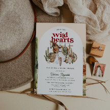 Boho Westerne woestijn | Bruidsdouche uitnodiging