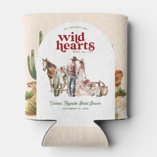 Boho Westerne woestijn | VRIJGEZELLENFEEST Blikjeskoeler (Achterkant)