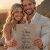 Boho Westerse Berg Huwelijksuitnodiging Kaart