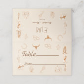 Boho Westerse Cowboy Illustratie Bruiloft Plaatskaartje (Buitenkant ongevouwen)