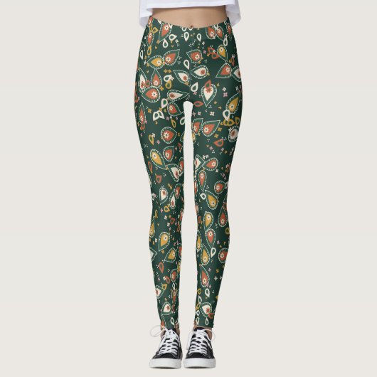 Boho Westerse Paisley Leggings (Voorkant)