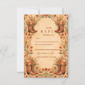 Boho Westerse Tuin Bruiloft RSVP Kaartje (Voorkant)