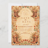 Boho Westerse Tuin Bruiloft Save The Date (Voorkant)