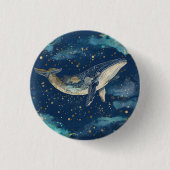 Boho Whale Mandala Ronde Button 3,2 Cm (Voorkant)