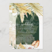BOHO Wheat Pampas Grass Wedding Kaart (Voorkant / Achterkant)