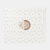 Boho Whimsical Bij & Aardse Regenboog Baby Fleece Deken (Voorkant (Horizontaal))