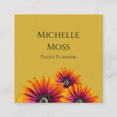 Boho Whimsical Daisies Trendy Bloemen Goud Vierkante Visitekaartje (Voorkant)