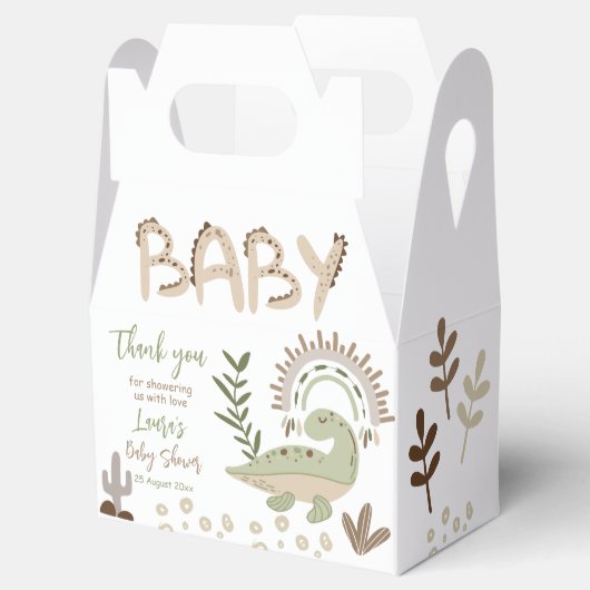 Boho whimsical dinosaur oh baby baby shower bedankdoosjes (Geopend)