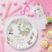 Boho whimsical dinosaur oh baby baby shower papieren bordje (Feest)