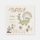 Boho whimsical dinosaur oh baby douane servet (Voorkant)
