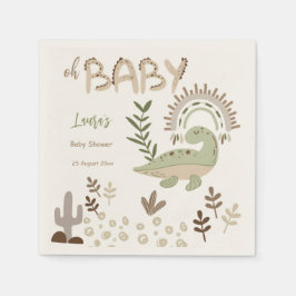 Boho whimsical dinosaur oh baby douane servet