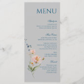 Boho Whimsical Floral Minimalistisch eenvoudig Menu (Voorkant)
