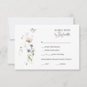 Boho Whimsical Floral RSVP-kaart, minimalistisch RSVP Kaartje (Voorkant)