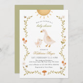 Boho Whimsical Goose Baby shower Kaart (Voorkant / Achterkant)