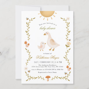 Boho Whimsical Goose Baby shower Kaart