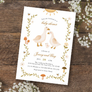 Boho Whimsical Goose Baby shower Kaart