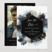 Boho Whimsical Hemelse bruiloft Save The Date (Voorkant / Achterkant)