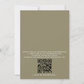 Boho Whimsical Krans Elegante QR Code Bruiloft Kaart (Achterkant)