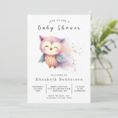 Boho Whimsical Owl Baby shower Kaart (Staand voorkant)