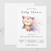 Boho Whimsical Owl Baby shower Kaart (Voorkant / Achterkant)