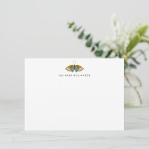 Boho Whimsical Vlinder Persoonlijke Briefpapier Notitiekaartje