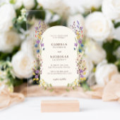 Boho Whimsical Wildflower Arch Wedding Acryl Uitnodigingen