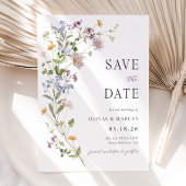 Boho Whimsical Wildflower Save The Date Uitnodigin Kaart