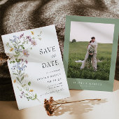 Boho Whimsical Wildflower Save The Date Uitnodigin Kaart