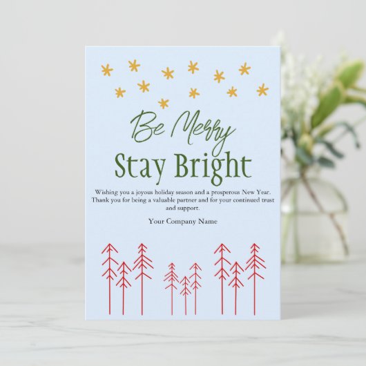 Boho Whimsische Minimalistische Kerstkaart (Staand voorkant)