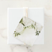 Boho white bloemen groene bladeren botanische bedankjes labels (In situ)