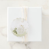 Boho white bloemen groene bladeren botanische bedankjes labels (In situ)