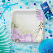 Boho white bloemen groene bladeren botanische papieren bordje (Feest)