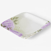 Boho white bloemen groene bladeren botanische papieren bordje (Gebogen)