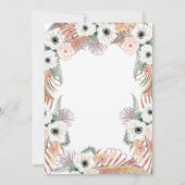Boho White Blush Bloemen Palm Foliage Pampas Grass Kaart (Achterkant)