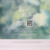 Boho White Clear Wedding Deel de liefde QR-code Acryl Bord (Neutraal)