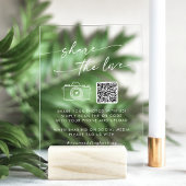 Boho White Clear Wedding Deel de liefde QR-code Acryl Bord