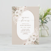 Boho White Dried Floral Vrijgezellenfeest Kaart (Staand voorkant)