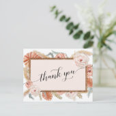 Boho White Elegant Floral Tropical Palm Pampas Briefkaart (Staand voorkant)