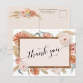 Boho White Elegant Floral Tropical Palm Pampas Briefkaart (Voorkant / Achterkant)