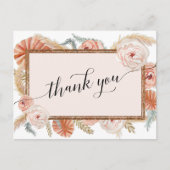 Boho White Elegant Floral Tropical Palm Pampas Briefkaart (Voorkant)