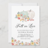 Boho White en Blue Pumpkin Herfst Vrijgezellenfees Kaart (Voorkant)