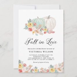 Boho White en Blue Pumpkin Herfst Vrijgezellenfees Kaart