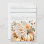 Boho White en Gold Glitter Pumpkins Bridal Kaart (Achterkant)